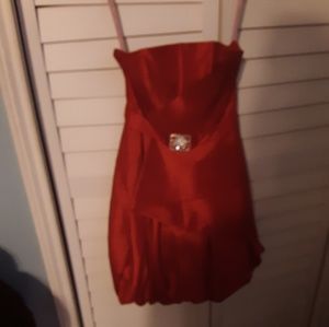 Red Strapless Cocktail Homecoming